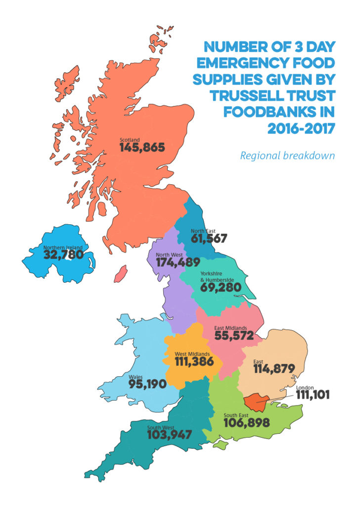 UK Map - regional breakdown 2016-2017