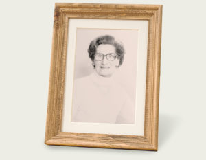 Betty Trussell pictured in photo frame