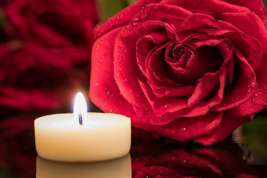 Image of rose and candle