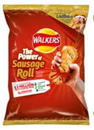 Packet of The Power of Sausage Roll Walkers crisps