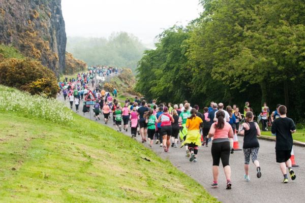 Large group of runners taking part in the Edinburgh Marathon Festival