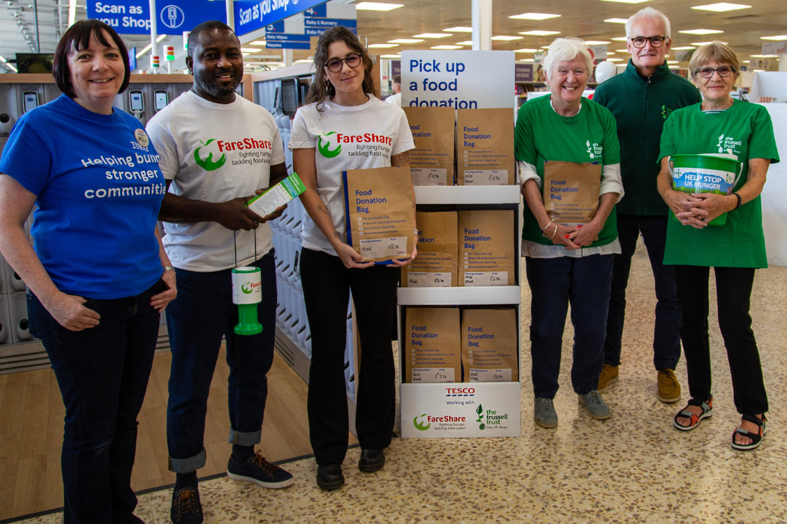 Trussell Trust and FareShare volunteers at the Tesco Food Collection